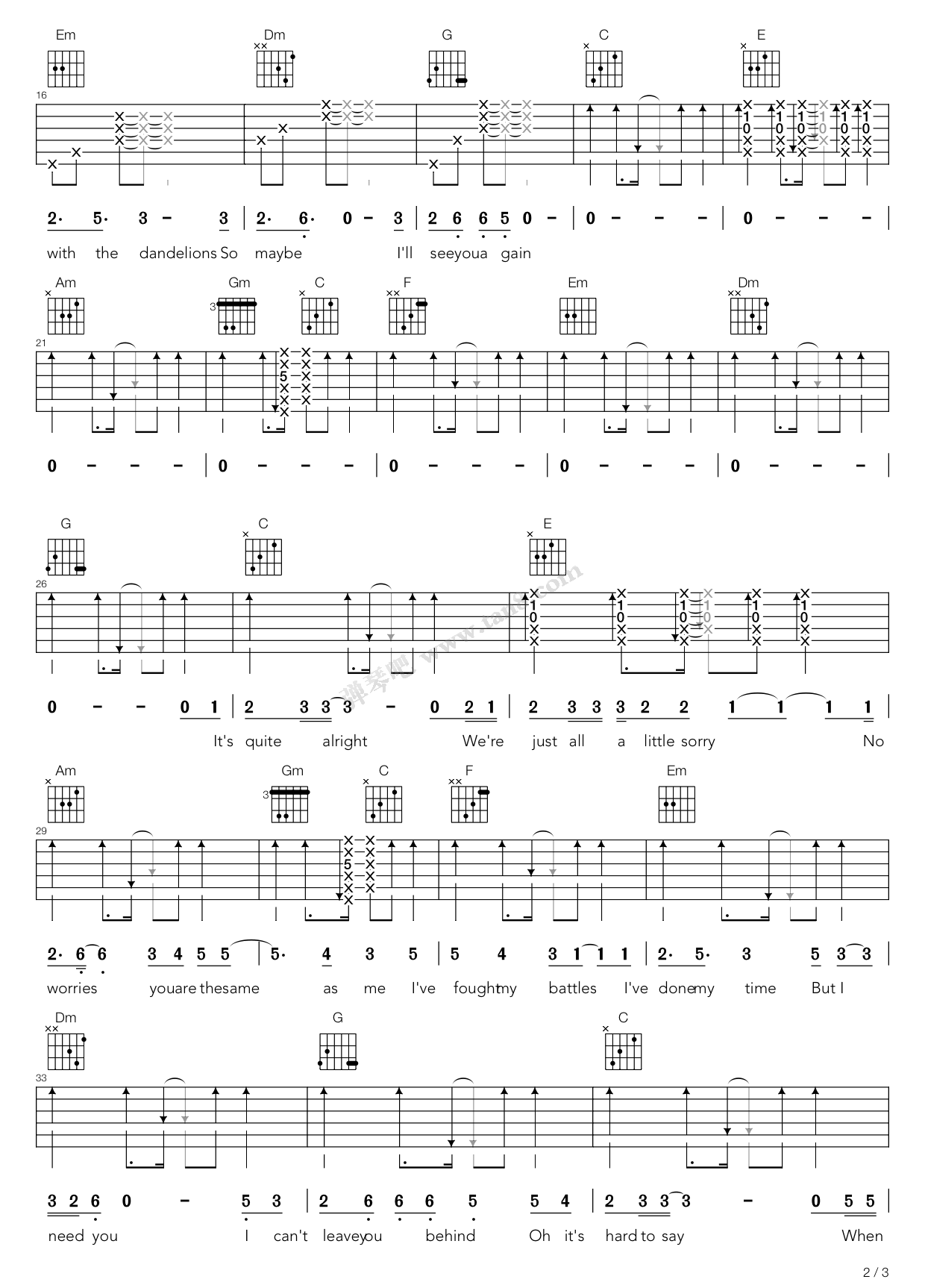 窦靖童《See You Again》吉他谱