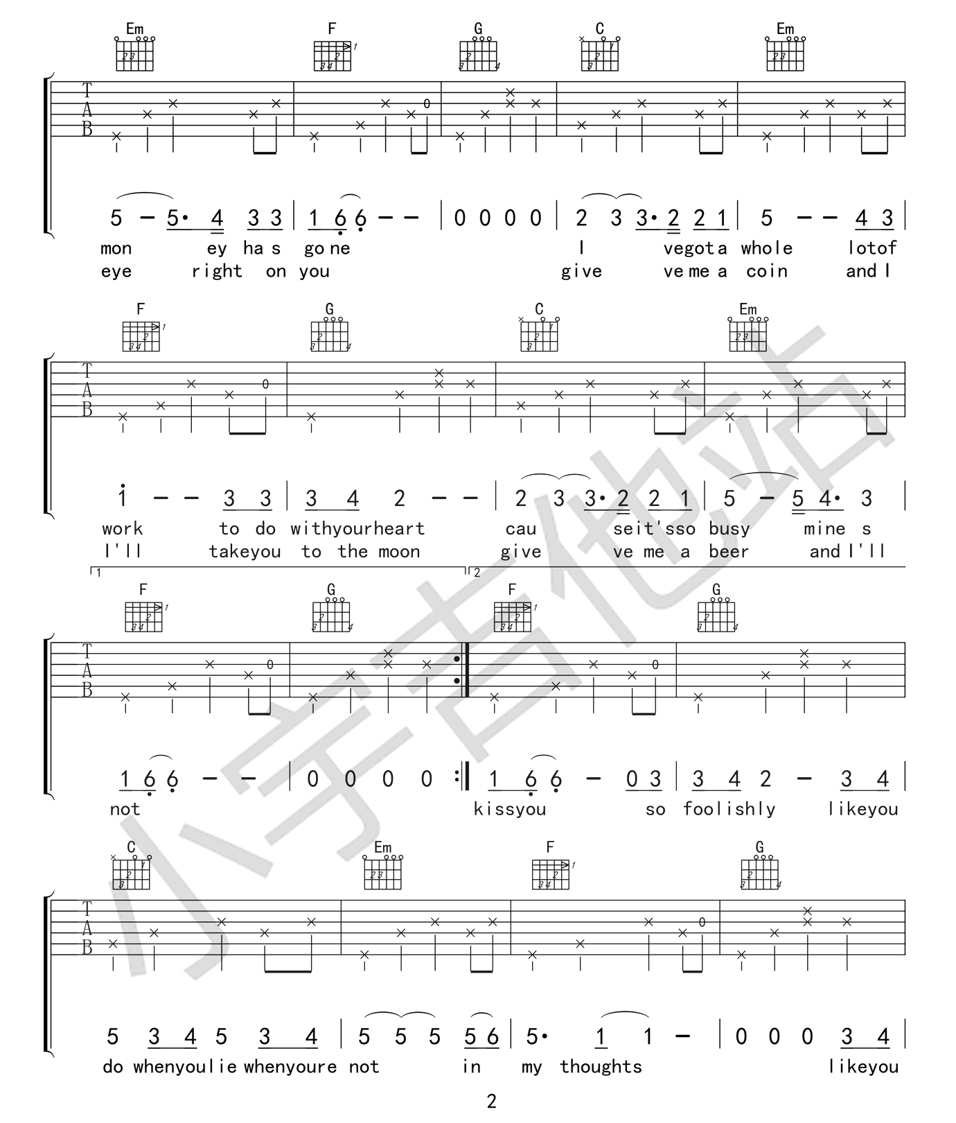 《Loving Strangers》吉他谱