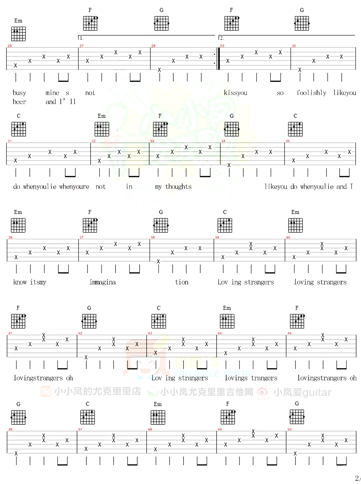 Loving Strangers吉他谱